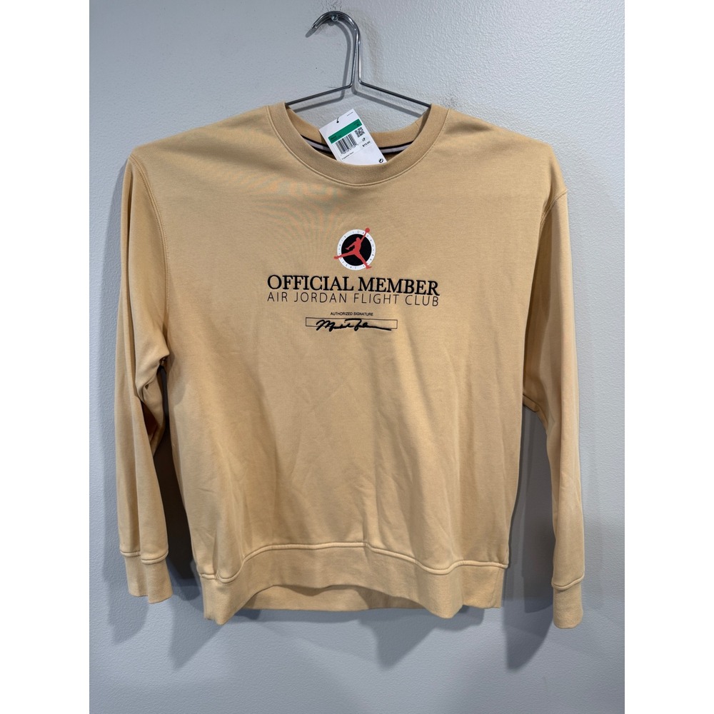 Jordan Flight Club‎ Official Member Crewneck Sweatshirt Tan Mens XL